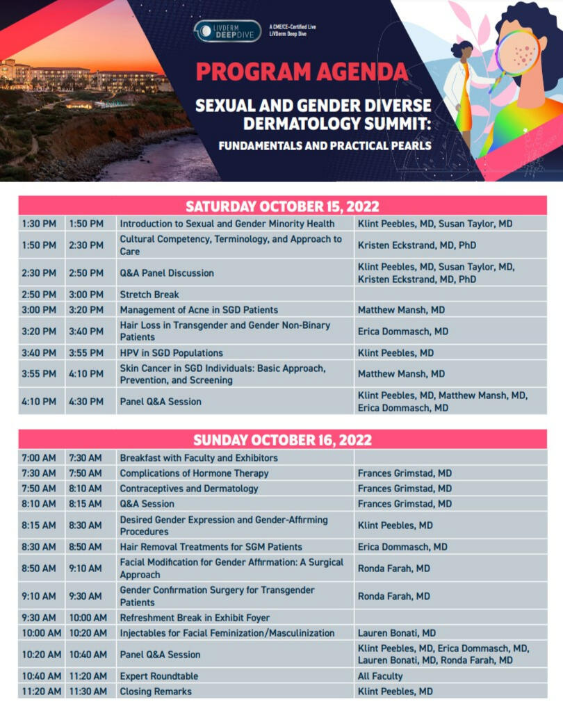 LiVDerm SGD Agenda 2022